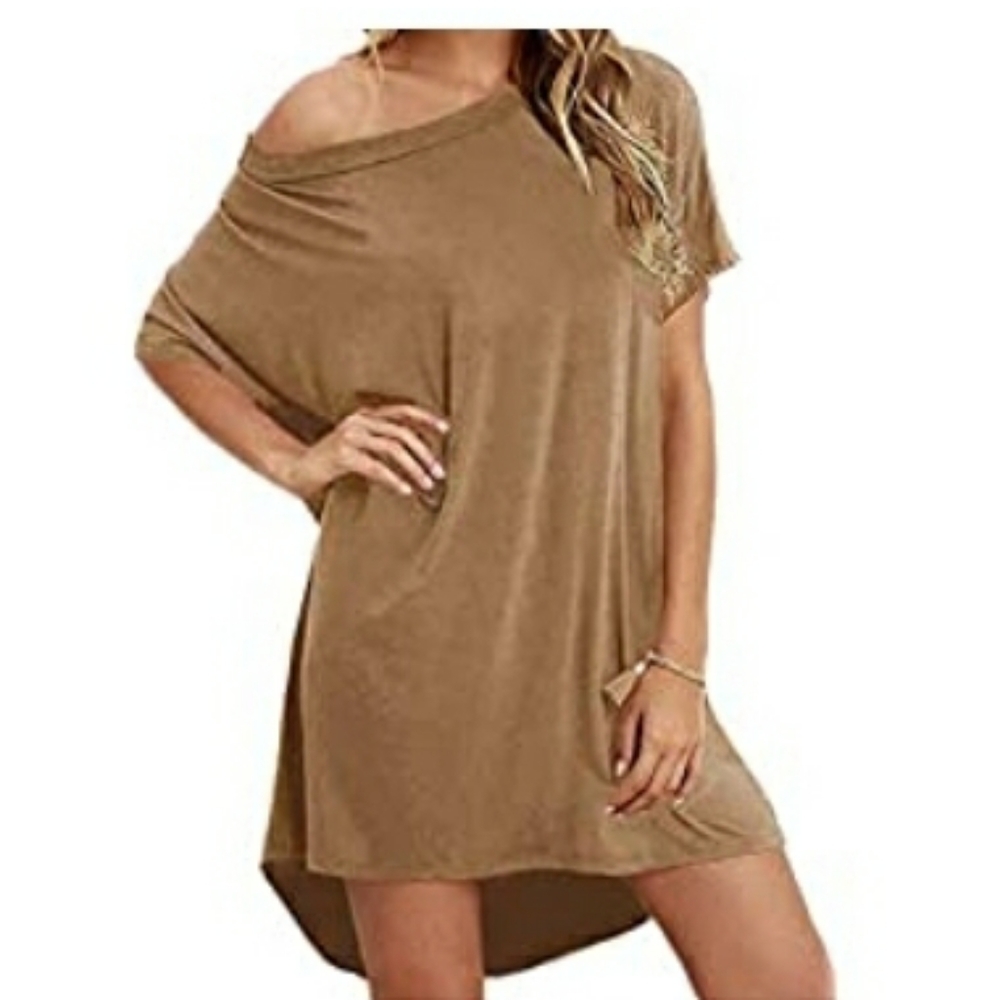 Khaki/Brown T-shirt dress